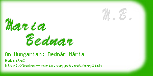 maria bednar business card