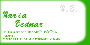 maria bednar business card